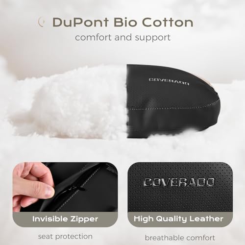 Image of Coverado Car Headrest Pillow Soft Memory Foam Car Neck Support Pillow with Adjustable Strap, Relax Head Muscles Relieve Driving Fatigue, Breathable & Removable Cover