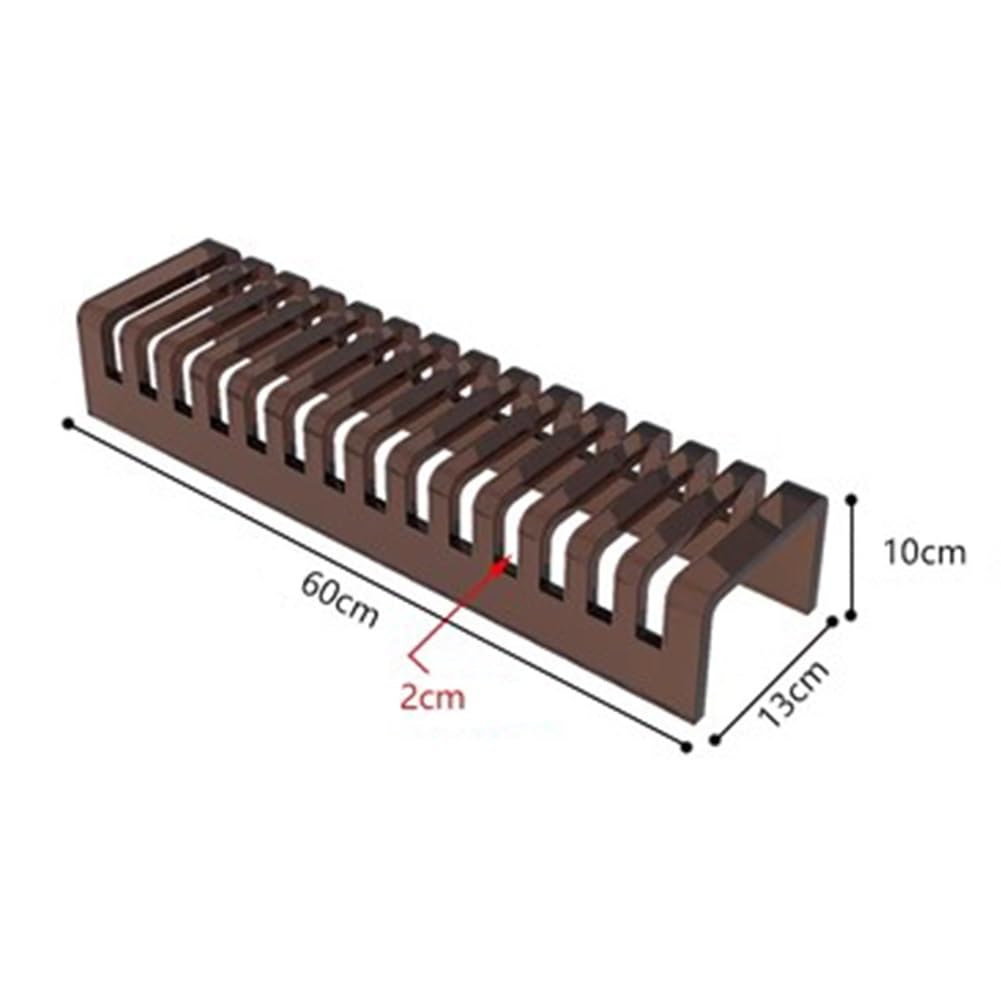 Expositor de baldosas acrílicas para Suelo, Soporte para Carteles publicitarios, Vitrina de Muestra para mostrador de Venta minorista, marrón, 60 x 13 x 10 cm, Ideal para exhibir Productos.