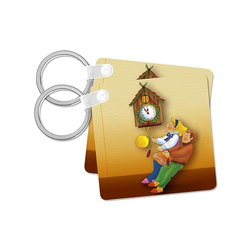 3dRose, Wall clock and kids, set of 6 Key Chains