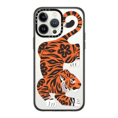Coque iPhone 14 Pro Max CASETiFY Noir Transparent Tigre féroce