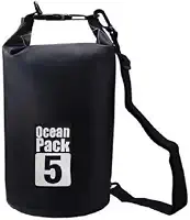 Saco Estanque Dobrável 5 Litros Impermeável com Alça Ajustável Prova D'Agua Mergulho Pescaria Saco Mochila