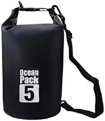 Saco Estanque Dobrável 5 Litros Impermeável com Alça Ajustável Prova D'Agua Mergulho Pescaria Saco Mochila