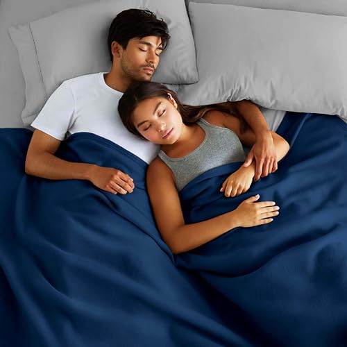 Image of 220 GSM Polar Fleece Single Bed Lightweight Plain Blanket for All Season Travel & Camping, 60x90Inch, Blue