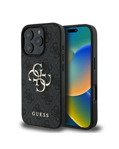 CG MOBILE Guess GUHCP16X4GMGGR hülle für iPhone 16 Pro Max 6.9 Schwarz hardcase 4G Big Logo