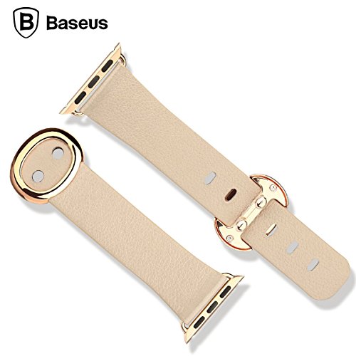 Apple Watch Band,38mm For Girl series Genuine Leather Strap Wrist Band Replacement W/ Metal Clasp for Apple Watch Sport Edition 38mm