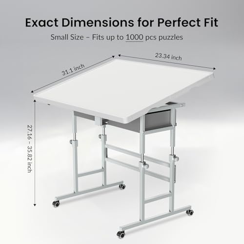 ALL4JIG 1000 Piece Light-Weight Adjustable Jigsaw Plastic Puzzle Table for Adults, 22.44"×30.20" Multi-Functional Puzzle Board with 4 Drawers & Protective Cover, 45-Degree Any-Angle Tilt for Leisure by ALL4JIG - Image 2