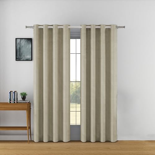Image of Swayam 100% Blackout Polyester Long Door Curtain for Living Room & Bedroom | 9 Feet | Room Darkening Curtain with Eyelets | Pack of 1 | Geometric Design - Light Grey
