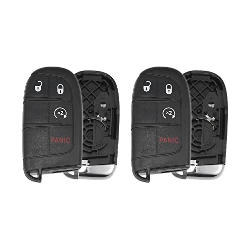 Coque de clé pour Jeep et Fiat 4 boutons X AUTOHAUX de rechange sans puce avec lame lot de 2