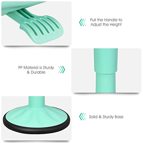 Image of HOMGX Adjustable Wobble Stool, Active Motion Wiggle Chair, Flexible Seating with Stable Anti Slip Base and Cushion for Classroom Home Office Kids & Adults, 16.5-24 Inch Height, Mint Green