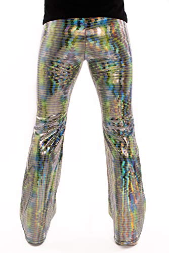 Funstigators Festival Clothing: Men's Flared Holographic Pants - USA Made4