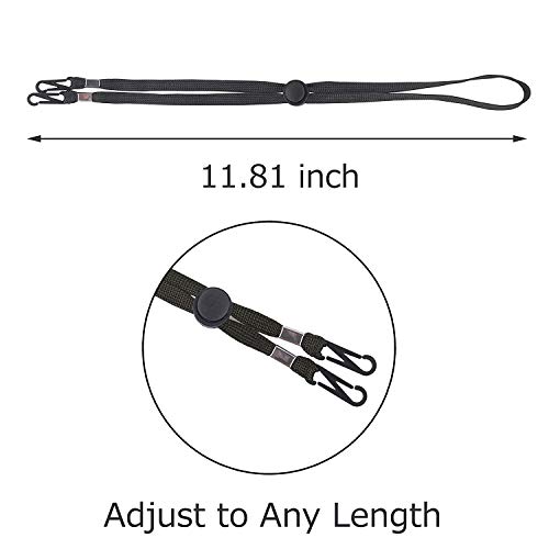 [10Pcs] Adjustable Length Face Mask Lanyard, Mask Neck Strap Holder, Masks Elastic Chain Buckle, Mask Lanyard Clips, Lanyards For Face Masks,Sanitary Masks Strap Extenders(Black) #TOP2