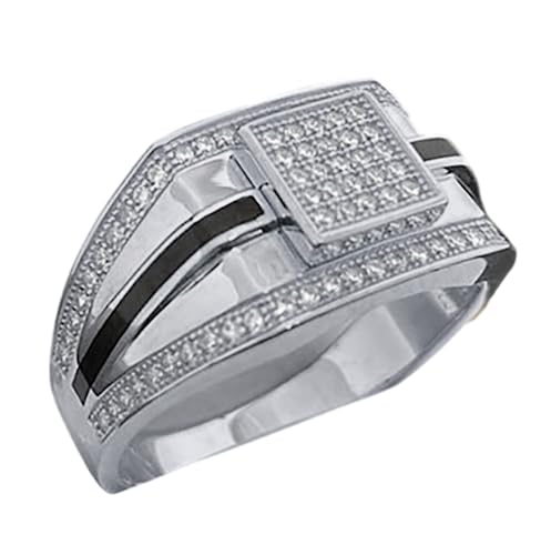 Bague en Argent 925 pour Hommes sertie d'un zircon carré d'exception