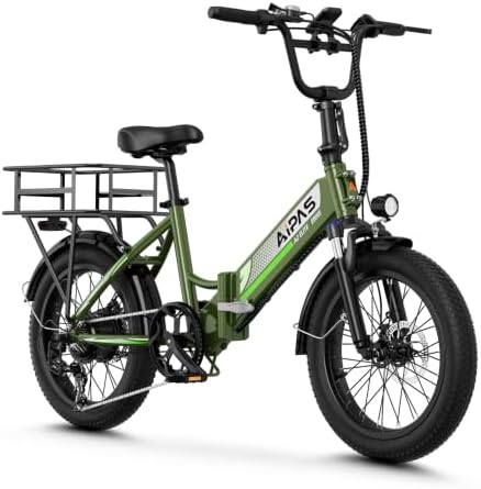 Aipas A2 Folding Electric Bike for Adults, 20" Fat Tire Commuter ...