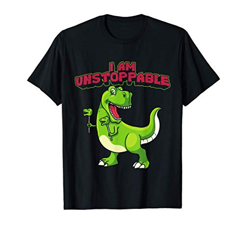 I Am Unstoppable TRex Funny Short Dinosaur Arms Joke Camiseta