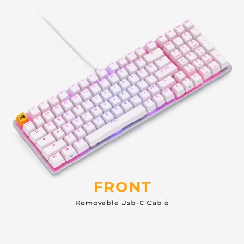 Image of Glorious GMMK 2 RGB Mechanical 96% White Gaming Keyboard- TKL Hot Swappable DIY White Mechanical Keyboard - Wired, RGB Backlit,- PC Setup Accessories- 96%,