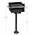 Stanbroil Park-Style Charcoal Grill, Heavy Duty Steel Outdoor BBQ Park Grill with Stainless Steel Cooking Grate and Post for Backyard or Camping, Black