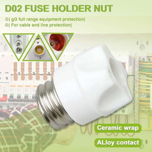 SIGANDG 213400091 Schraubkappe für Sicherungseinsatz D02 E18, 20-63A (5 Stück)