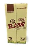Raw RAW Organic Hemp 1 1/4 Pre Roll Cones With Tips - 75 Cones Per Box