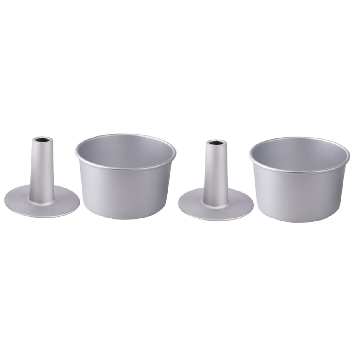 TOPBATHY 2 Ensembles moule à gâteau vivant géant Rouge boîtes de conserve cuit air moule muffins moule entremet moule a gateau moule de cuisson pour gâteau évidé alliage d'aluminium Silver