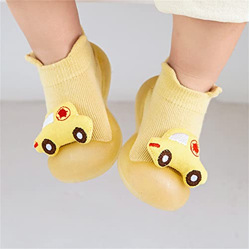 Generic Baby Shoes Toddler Walking Infant Boys Girls Animal Cartoon Socks Shoes Toddler Fleece WarmThe Floor (Yellow, 9 Toddler)2