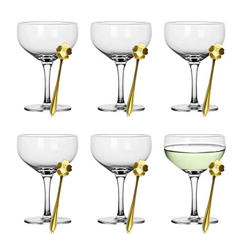 Set de 6 verres à martini sans tige avec perles, 11 oz (325