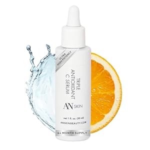A N Skin Triple Antioxidant Vitamin C Face Serum – Facial Brightening Serum for Face – Dark Spot Corrector and Anti Aging Serum for Brightest & Healthiest Complexion