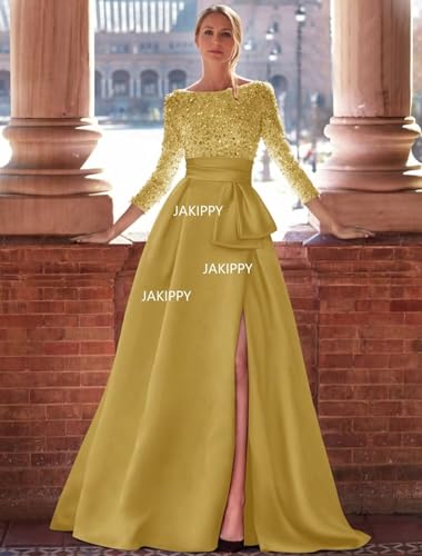 Long Sleeve Prom Dress Sequin Satin Formal Evening Gowns for Women Evening Dresses Long Sparkly Ball Gowns2