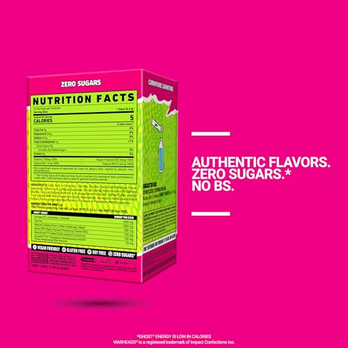 Image of GHOST Sugar-Free Energy Drink Packets, Warheads Sour Watermelon, 24 Sticks
