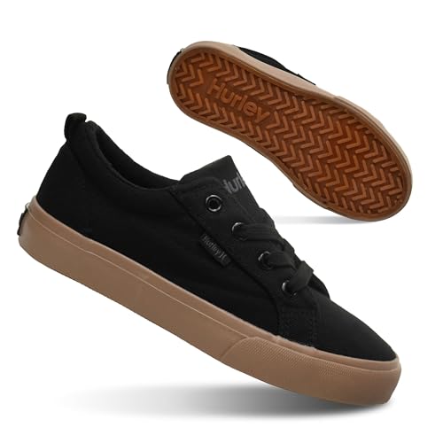 Image of Hurley Kids Finn Sneakers - Canvas Skate Shoes for Kids, Low Cut Tennis Shoes for Girls and Boys