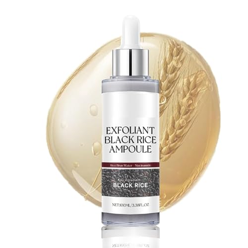 Black and White Rice Exfoliant, Exfoliating Peeling Solution, Soft Exfoliating Face and Body Scrub Remover for All Skin (Black rice)
