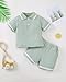 Renotemy Boy Clothes 4T 5T Littler Summer Outfits for Boys Green Polo Shirt Shorts Set Comfortable 2 Piece Outfits Boys Fashion Clothes