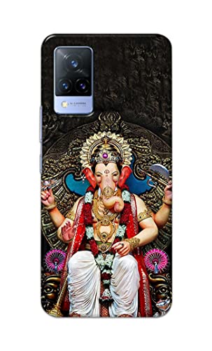 Image of PRINTFIDAA Lord Ganesh Bappa Moriya Printed Designer Hard Back Case Cover for Vivo V21 (5G) -(SS) MVN1010