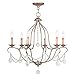 Livex Lighting 6426-73 Chesterfield 6 Light Chandelier, Hand Painted Antique Silver Leaf
