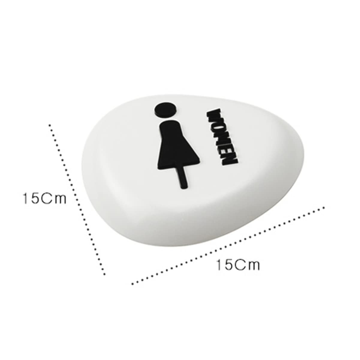 Señales de WC autoadhesivas acrílicas 3D for hombres y mujeres, 15x15 CM, multicolor, 2 uds.(Black and White)
