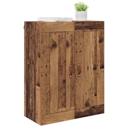 Armario de pared con aspecto de madera envejecida de 2 puertas 4