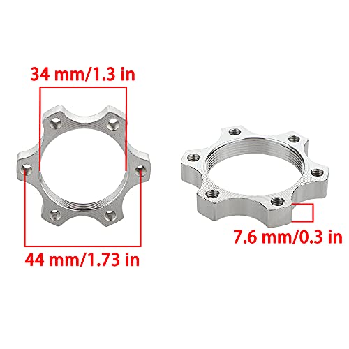 Dqitj 6 Pcs Bicycle Bike Freewheel Threaded Hubs Disk Disc Aluminium Alloy Brake Rotor 6 Bolt 44Mm (1.73 Inch) Flange Adapter #TOP2