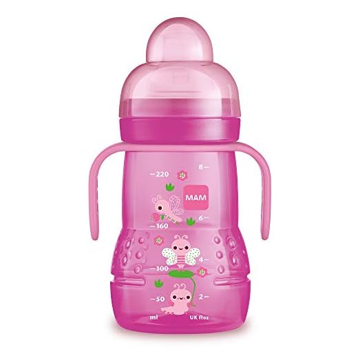 MAM Babyartikel 62838222 Trainer Plus Biberon d'entraînement Rose 220 ml - Coloris Aléatoire