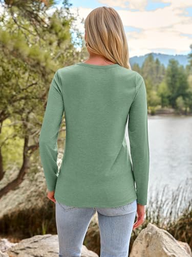 Image of AUTOMET Women's Long Sleeve Crewneck Shirts Casual Basic Tops