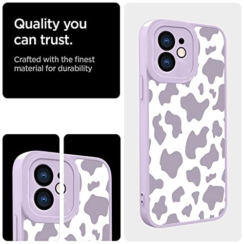 Ook Compatible With Iphone 11 Case Cute Cow Print Fashion Slim Lightweight Camera Protective Soft Flexible Tpu Rubber For Iphone 11 With [Screen Protector]-Purple #TOP1