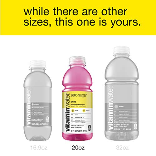 Image of vitaminwater zero shine, electrolyte enhanced water w /vitamins, strawberry lemonade drink, 20 fl oz (Pack of 6)