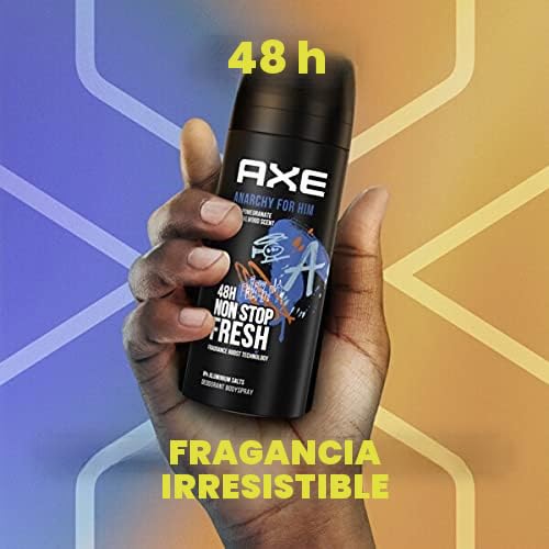 AXE Anarchy for Him - Desodorante en spray corporal en juego de 12 unidades, sin aluminio, 12 x 150 ml, aerosol para hombres