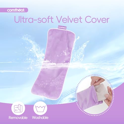 Comfheat Lavender Weighted Eye Pillow for Yoga, Microwavable Moist Heat Eye Compress Mask with Washable Cover for Relaxation, Sleeping, Meditation, Yoga, Spa, Migraine Relief (Purple) - Image 7
