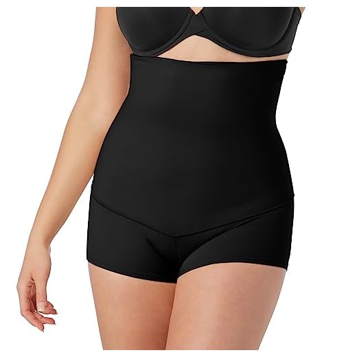 Maidenform Flexees Women's Shapewear Minimizing Hi-Waist Boyshort , Black, Small
