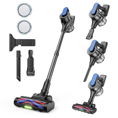 Vacfore Cordless Stick Vacuum Cleaner &ndash; 3-in-1 Brush Roll for Hard Floors and Carpets, 55 Min...