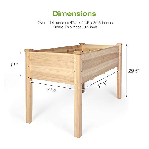 Vilobos Raised Garden Bed, Wooden Raised Planter Box With Legs Outdoor Elevated Garden Bed Kit For Vegetables Flower Herb Succulents #TOP2