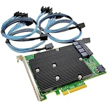 SAS9300-16i LSI 9300-16i16-Port 12Gb/s SAS-3 SAS/SATA PCIe HBA IT Model ZFS TrueNAS UnRAID 4*SFF-8643 SATA Cable