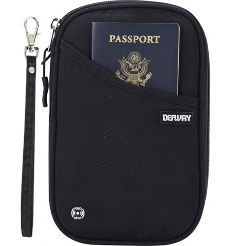 Passport Holder for Travel, Rfid Blocking Passport Wallet Travel Wallet Waterproof Case for Cards Passport Case, Travel Document Organizer Credit Cards Case Rfid Passport Holder for Travel