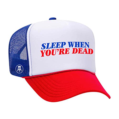 Sleep When Youre Dead White Trucker Hat