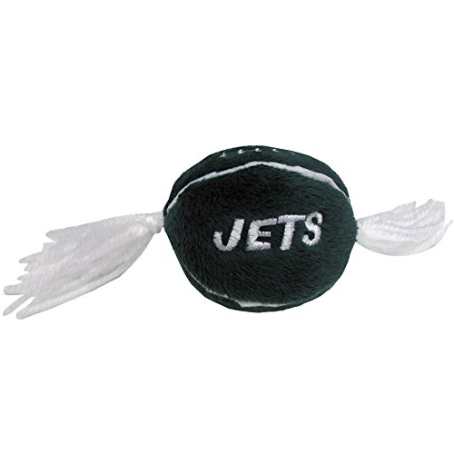 Pets First NFL New York Jets Catnip Toy in Football Shape with Team Logo in Vibrant Team Color