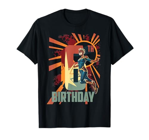 T-shirt Captain Marvel 6th Birthday vêtement anniversaire enfant 6 ans